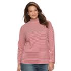 Plus Size Croft & Barrow&reg; Mockneck Long Sleeve Tee, Women's, Size: 1xl, Med Red