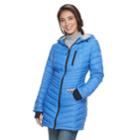 Women's Halitech Lightweight Packable Puffer Coat With Hood, Size: Xl, Blue