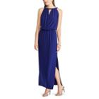 Petite Chaps Keyhole Surplice Maxi Dress, Women's, Size: S Petite, Blue
