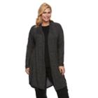 Plus Size Apt. 9&reg; Split-back Cardigan, Women's, Size: 2xl, Black