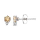 Lc Lauren Conrad 10k White Gold Citrine & Diamond Accent Stud Earrings, Women's, Yellow