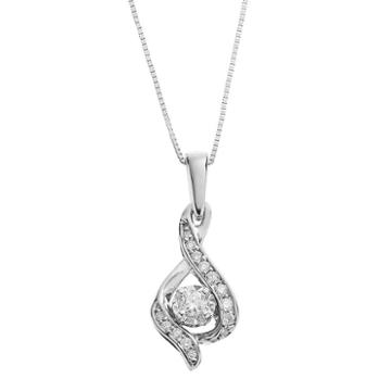 Sirena Collection 1/8 Carat T.w. Diamond 14k White Gold Drop Pendant Necklace, Women's