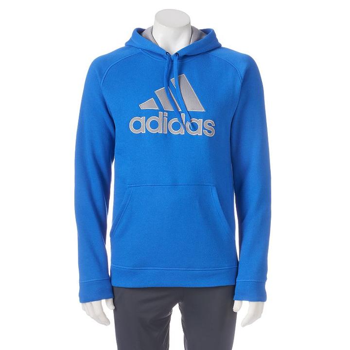 Men's Adidas Essential Cotton Fleece Hoodie, Size: Medium, Brt Blue