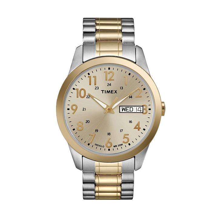 Timex Men's Two Tone Stainless Steel Expansion Watch - T2m935 9j, Size: Medium, Multicolor, Durable