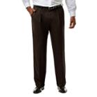 Big & Tall J.m. Haggar Premium Classic-fit Sharkskin Stretch Pleated Suit Pants, Men's, Size: 56x32, Dark Brown