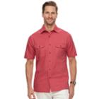 Men's Croft & Barrow&reg; Classic-fit Crosshatch Button-down Shirt, Size: Medium, Med Red