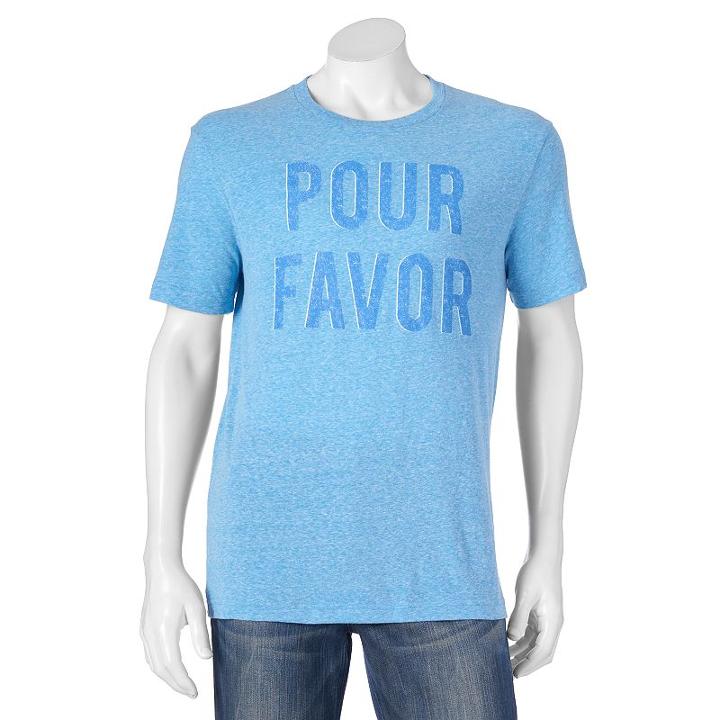 Men's Sonoma Goods For Life™ Pour Favor Tee, Size: Small, Turquoise/blue (turq/aqua)