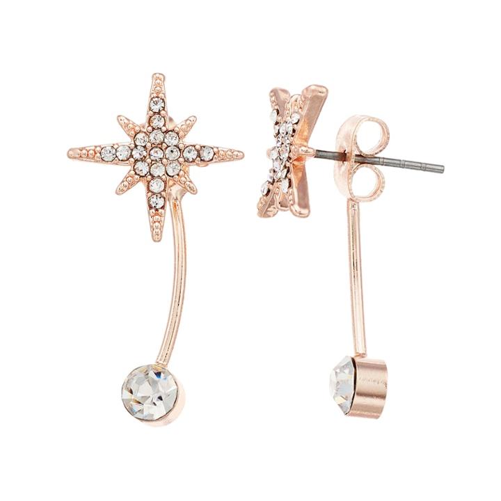 Lc Lauren Conrad Pave Star Earrings, Women's, Light Red