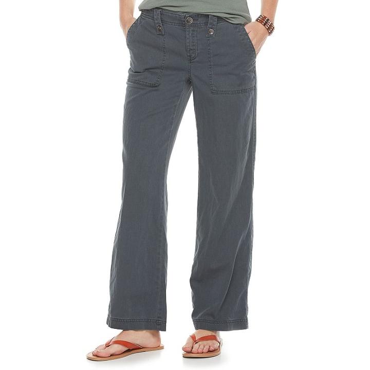 Women's Sonoma Goods For Life&trade; Wide-leg Utility Pants, Size: 18, Dark Grey