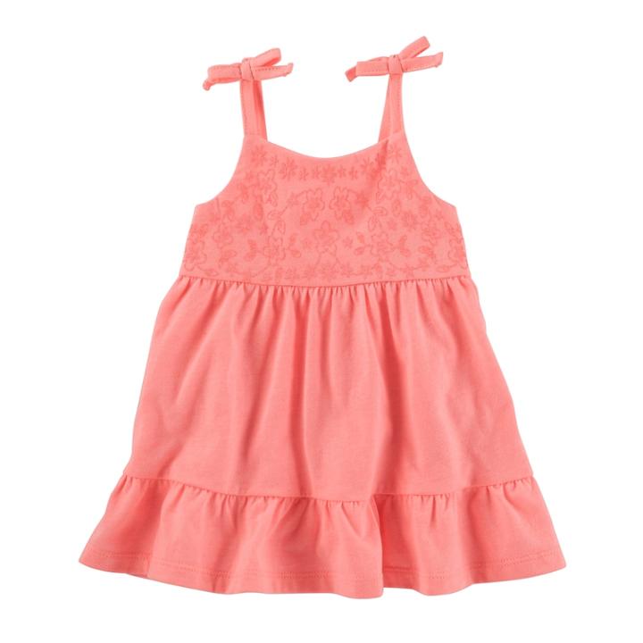 Baby Girl Oshkosh B'gosh&reg; Embroidered Ruffle-hem Dress, Size: 3 Months, Pink
