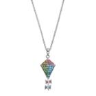 Silver Luxuries Silver Tone Kite Pendant Necklace, Women's, Multicolor