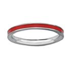 Stacks And Stones Sterling Silver Red Enamel Stack Ring, Women's, Size: 7