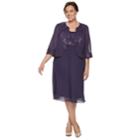 Plus Size Le Bos Floral Embroidered Dress & Jacket Set, Women's, Size: 16 W, Purple