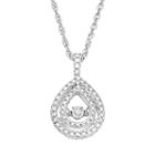 Dancing Love Sterling Silver Diamond Accent Teardrop Halo Pendant Necklace, Women's, Size: 18, White
