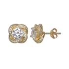 Primrose 14k Gold Over Silver Cubic Zirconia Love Knot Earrings, Women's