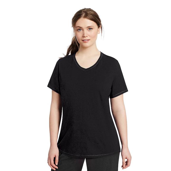 Plus Size Champion V-neck Tee, Women's, Size: 1xl, Black