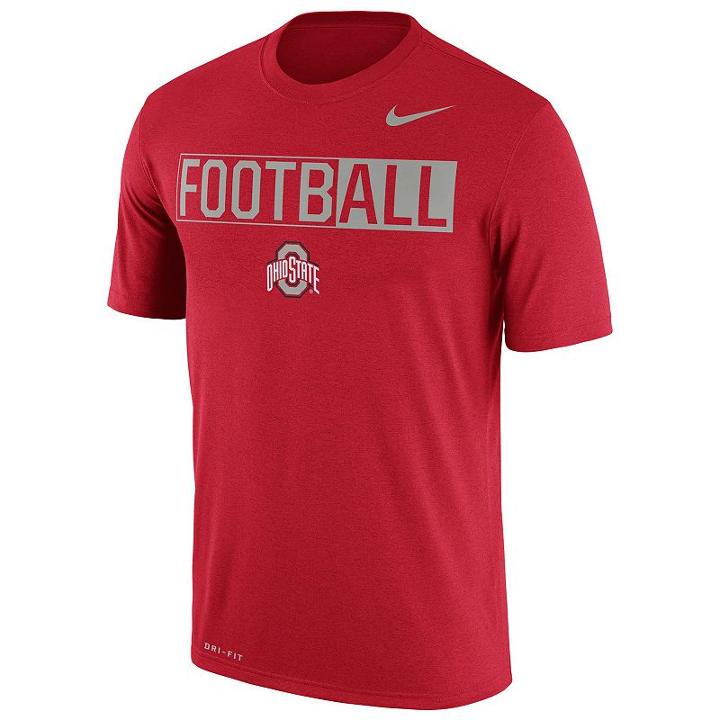 Men's Nike Ohio State Buckeyes Dri-fit Football Tee, Size: Medium, Multicolor