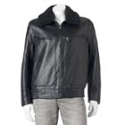 Men's Andrew Marc Distressed Faux-leather Aviator Jacket, Size: Large, Black