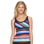 Women's Zeroxposur Printed Empire Tankini Top, Size: 6, Blue Other