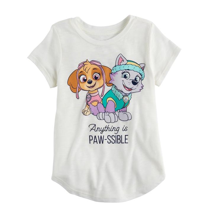 Girls 4-10 Jumping Beans&reg; Paw Patrol Sky & Everest Graphic Tee, Size: 7, Lt Beige