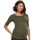 Maternity A:glow Scoopneck Ruched Tee, Women's, Size: Xl-mat, Green