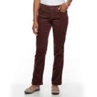 Petite Croft & Barrow&reg; Tummy Slimming Boot-cut Corduroy Pants, Women's, Size: 12 T/l, Dark Brown