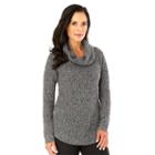 Women's Ab Studio Ribbed Cowlneck Sweater, Size: Medium, Dark Grey