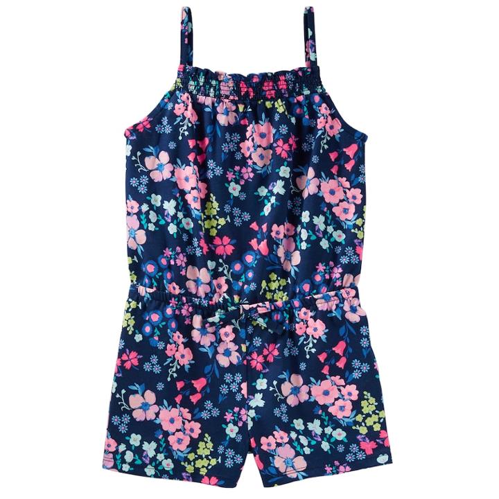 Girls 4-12 Oshkosh B'gosh&reg; Smocked Romper, Size: 4-5, Floral Print