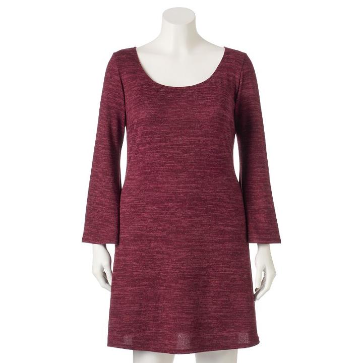 Juniors' Plus Size Wrapper Hatchi Bell Sweaterdress, Girl's, Size: 2xl, Dark Red