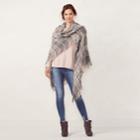 Lc Lauren Conrad Plaid Square Blanket Scarf, Women's, Grey Other