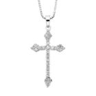 Diamond Splendor Crystal & Diamond Accent Sterling Silver Cross Pendant Necklace, Women's, White