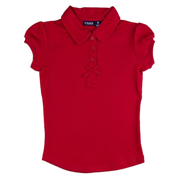 Girls 4-6x Chaps School Uniform Polo, Girl's, Size: 6, Red Other