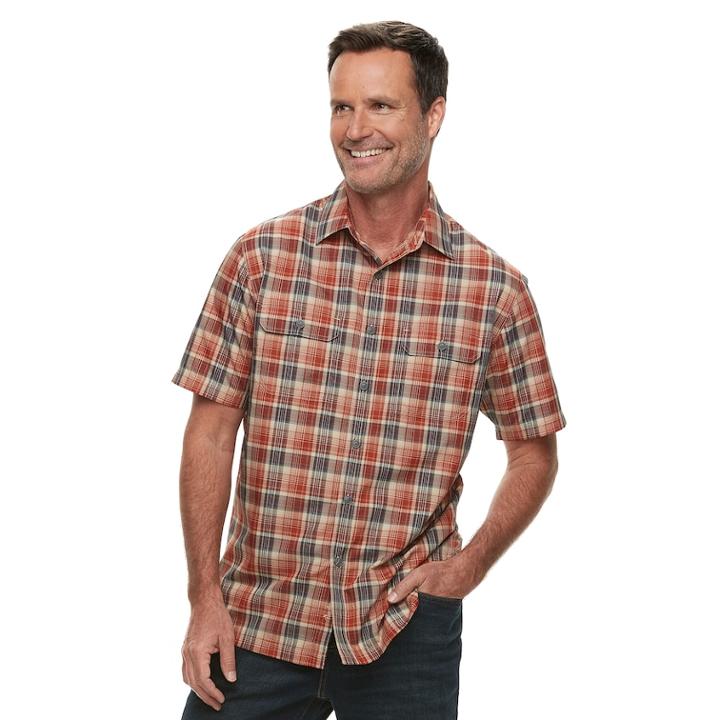Men's Croft & Barrow&reg; Classic-fit Quick-dry Outdoor Button-down Shirt, Size: Xl, Drk Orange