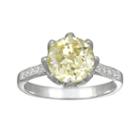 Siri Usa By Tjm Sterling Silver Canary And White Cubic Zirconia Ring, Women's, Size: 6, Yellow