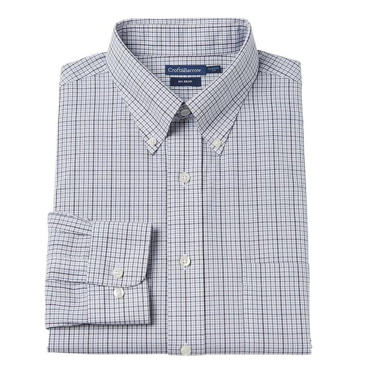 Men's Croft & Barrow&reg; Classic-fit Dress Shirt, Size: 17.5 36/37, White