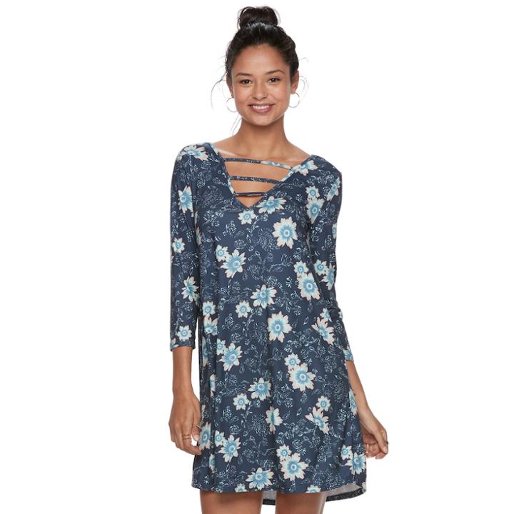 Juniors' Mudd&reg; Strappy Swing Dress, Teens, Size: Small, Blue