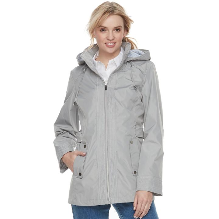 Women's D.e.t.a.i.l.s Hooded Lightweight Jacket, Size: Large, Med Grey