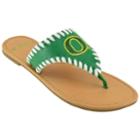 Women's Oregon Ducks Stitched Flip-flops, Size: 10, Green
