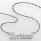 West Virginia Mountaineers Sterling Silver Script Pendant, Women's, Size: 18, Grey