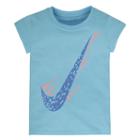 Girls 4-6x Nike Swoosh Linear Logo Graphic Tee, Girl's, Size: 4, Brt Blue