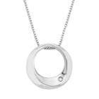 Sterling Silver Diamond Accent Circle Pendant Necklace, Women's, Size: 16, Grey