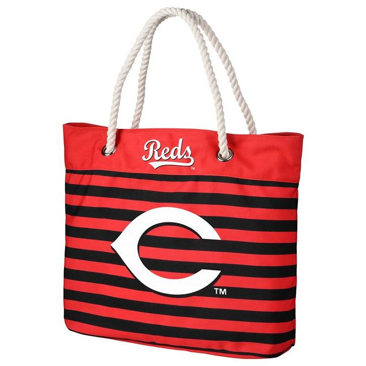 Forever Collectibles Cincinnati Reds Striped Tote Bag, Adult Unisex, Multicolor