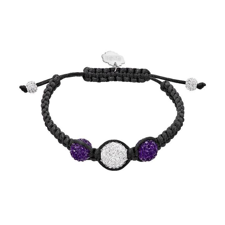 Lsu Tigers Crystal Ball & Sterling Silver Team Logo Slipknot Bracelet, Women's, Purple