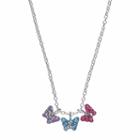 Charming Girl Kids' Sterling Silver Crystal Butterfly Charm Necklace, Size: 14, Blue