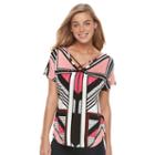Women's Apt. 9&reg; Strappy V-neck Tee, Size: Xxl, Med Pink