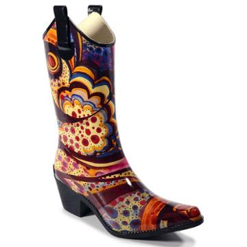 Corkys Rodeo Women's Western Rain Boots, Size: 7, Yellow