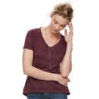 Women's Rock & Republic&reg; Embellished Boyfriend Tee, Size: Medium, Red
