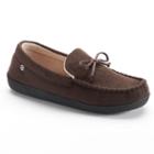 Isotoner Men's Microsuede Gel Memory Foam Moccasin Slippers, Size: Large, Brown