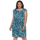 Plus Size Connected Apparel Dotted Sarong Dress, Women's, Size: 16 W, Turquoise/blue (turq/aqua)