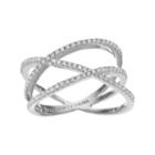 Fleur Cubic Zirconia Highway Ring, Women's, Size: 8, Grey
